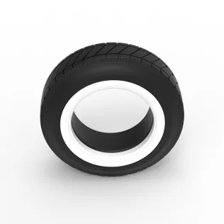 Vintage dirt Whitewall tire Scale 1:25 - Model thumbnail 6