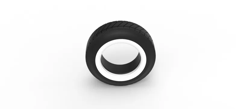 Vintage dirt Whitewall tire Scale 1:25 - Model preview 6