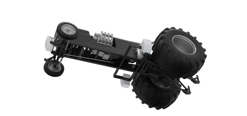 Vintage Pulling tractor Version 3 Scale 1:25 - Model preview 3