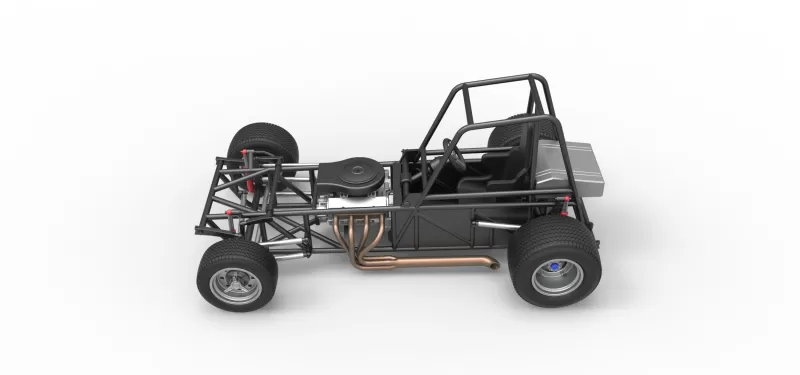 Vintage Dirt Modified stock car Base Version 4 Scale 1:25 - Model preview 10