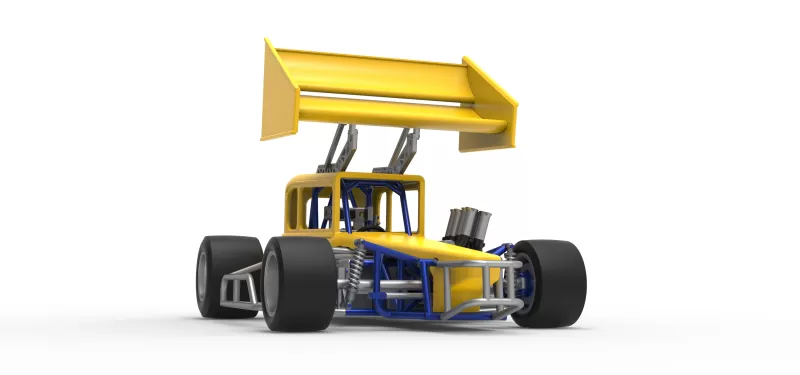 Vintage Winged Supermodified stock car Version 3 Scale 1:25 - Model preview 27