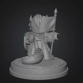 Cute Fantasy Warrior Dragon STL File for 3D Printing - Model thumbnail 10