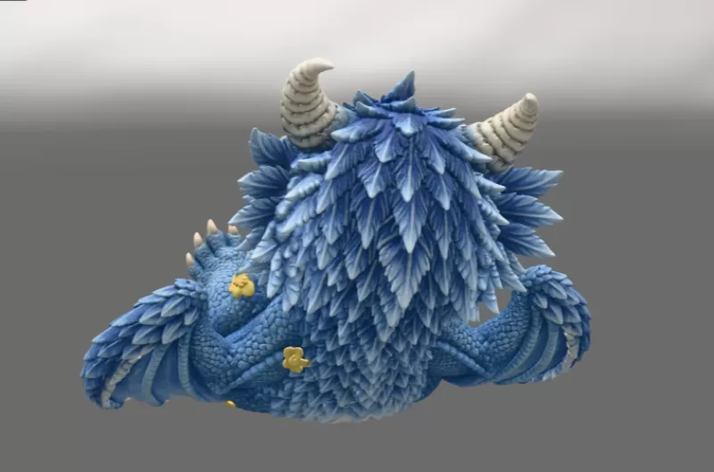 Bluebell Baby Dragon STL File for 3D Print - Model preview 6