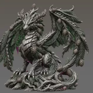 Ancient Forest Guardian Dragon STL File for 3D Print - Model thumbnail 10