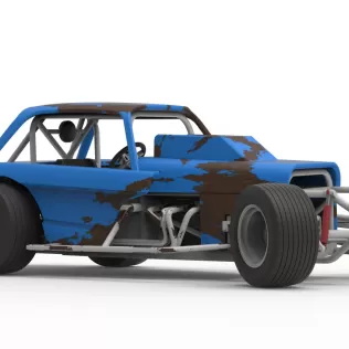 Vintage Dirt Modified stock car V10 while turning Scale 1:25 - Model thumbnail 24