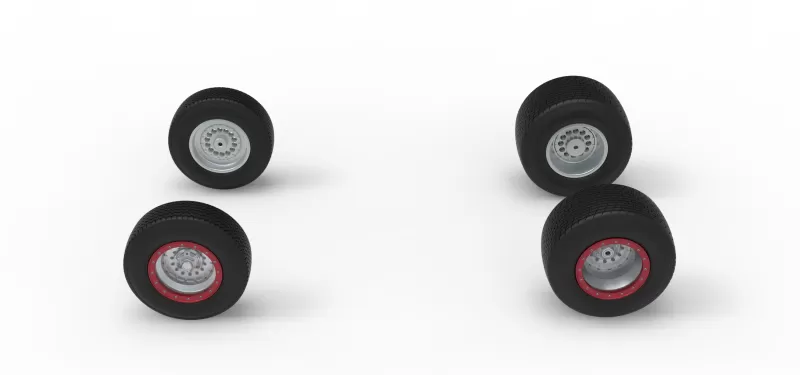 Wheel Set of Dirt Silver Crown Champ car Scale 1:25 - Model preview 5