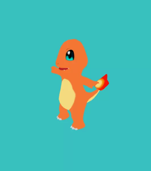 Low Poly Charmander - Model preview 2