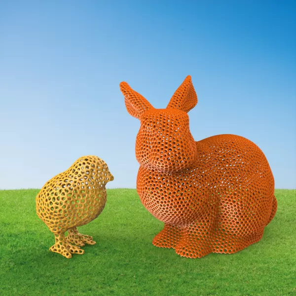 Easter Decors Rabbit and Chick, Easter Gift Idea, 3D Printing - Model preview 1