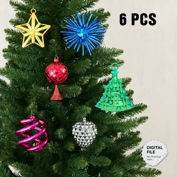 6 pcs. Christmas Ornaments, Mini Bundle Tree Decoration - Model preview 1