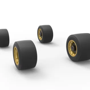 Wheel set of Vintage Asphalt Supermodified stock car 1:25 - Model thumbnail 8