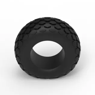 Offroad tire 28 deflated Scale 1:25 - Model thumbnail 6