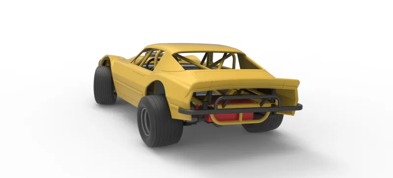 Vintage Dirt late model Race car V2 while turning Scale 1:25 - Model preview 14