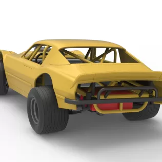 Vintage Dirt late model Race car V2 while turning Scale 1:25 - Model thumbnail 14