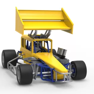 Vintage Winged Supermodified stock car Version 3 Scale 1:25 - Model thumbnail 26
