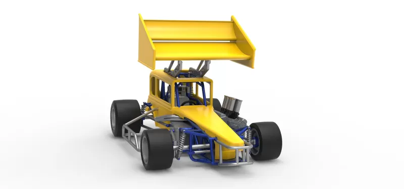 Vintage Winged Supermodified stock car Version 3 Scale 1:25 - Model preview 26