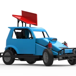 New Zealand Ministock car while turning Version 3 Scale 1:25 - Model thumbnail 25