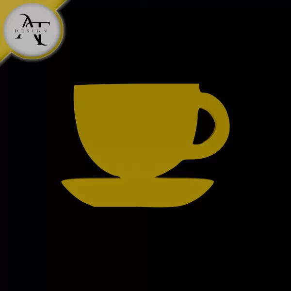 Simple Coffee Cup Symbol - 2D Art - Model preview 1
