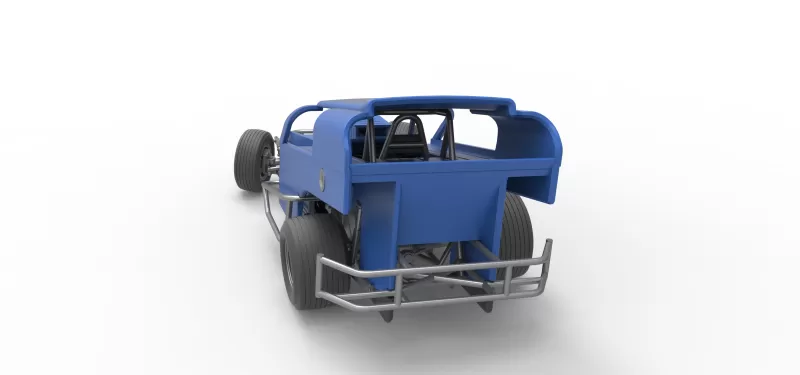 Vintage Dirt Modified stock car Version 2 while turning 1:25 - Model preview 14