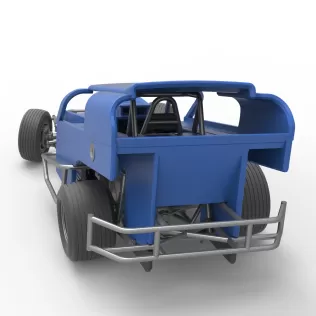 Vintage Dirt Modified stock car Version 2 while turning 1:25 - Model thumbnail 14