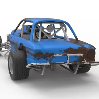 Vintage Dirt Modified stock car V10 while turning Scale 1:25 - Model thumbnail 13