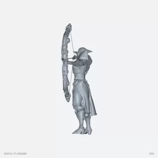 Armored Fantasy Archer Statue - STL - Model thumbnail 3
