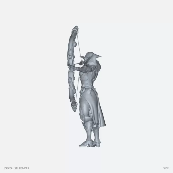 Armored Fantasy Archer Statue - STL - Model preview 3