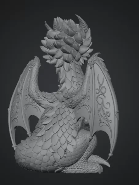 Rosé Bloom Dragon STL File for 3D Print - Model preview 17