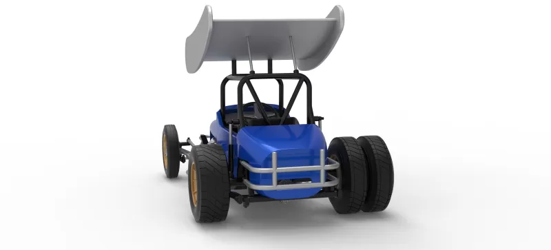 Vintage Winged Supermodified stock car for Dirt V2 Scale 1:25 - Model preview 14