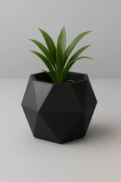 Polygonal Plant Pot Modern 3D Print Design 3D print model - Model preview 3