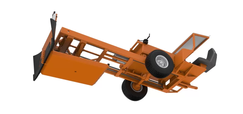 Garden Tractor pulling sled Scale 1:25 - Model preview 3