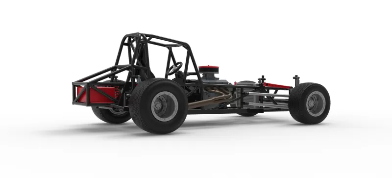 Vintage Dirt Modified stock car Base Version 6 Scale 1:25 - Model preview 21