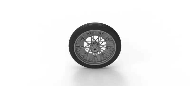 Front wire wheel of vintage dragster Version 3 Scale 1:25 - Model preview 11