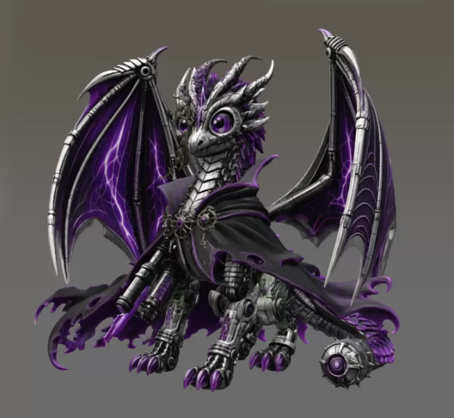 Shadow Mecha Dragon STL File for 3D Print - Model preview 8