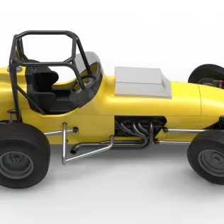 Dirt Silver Crown Champ car while turning Version 2 Scale 1:25 - Model thumbnail 23