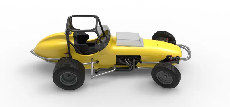 Dirt Silver Crown Champ car while turning Version 2 Scale 1:25 - Model preview 23