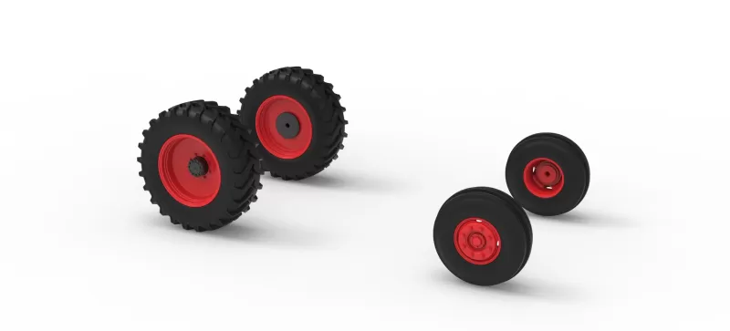 Wheel Set of Racing Combine Harvester Version 1 Scale 1:25 - Model preview 7