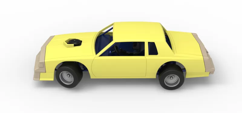 Vintage Dirt late model race car while turning Scale 1:25 - Model preview 10