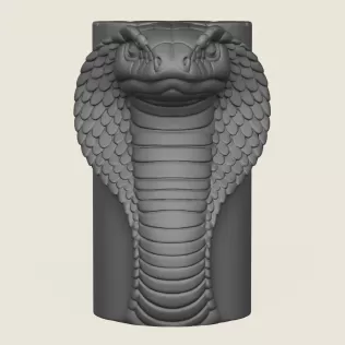 Cobra Snake Head Vase Print Ready 3D Model - Model thumbnail 3