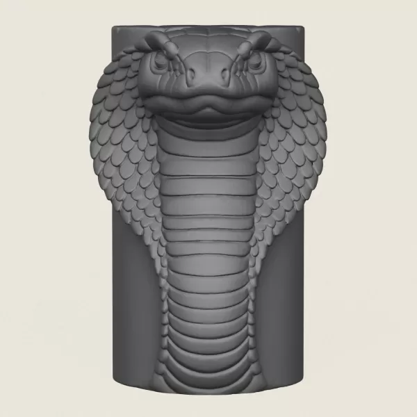 Cobra Snake Head Vase Print Ready 3D Model - Model preview 3