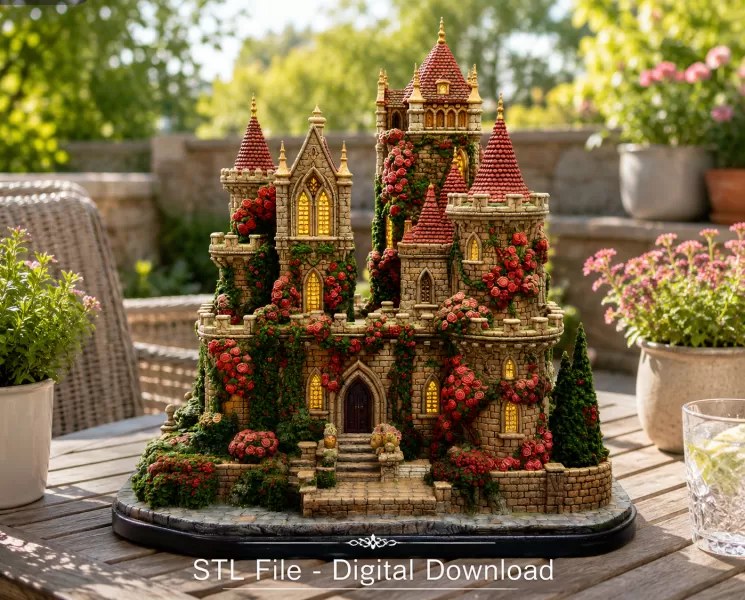 Bougainvillea Castle STL File for 3D Print - Model preview 5