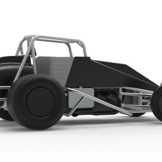 Vintage Dirt Silver Crown Car while turning Scale 1:25 - Model thumbnail 21