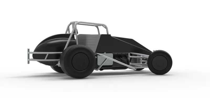 Vintage Dirt Silver Crown Car while turning Scale 1:25 - Model preview 21