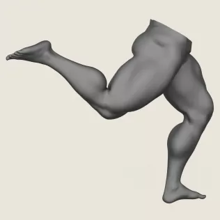 Muscular Man Leg Pose 08 - Model thumbnail 3