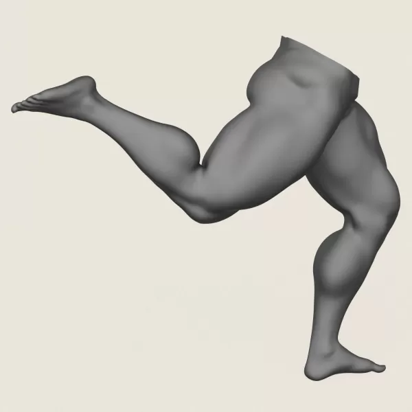 Muscular Man Leg Pose 08 - Model preview 3