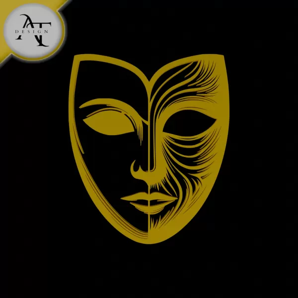 Mask Two Side - Silhouette - 2D Wall Art Decor - Model preview 1