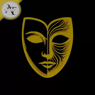 Mask Two Side - Silhouette - 2D Wall Art Decor