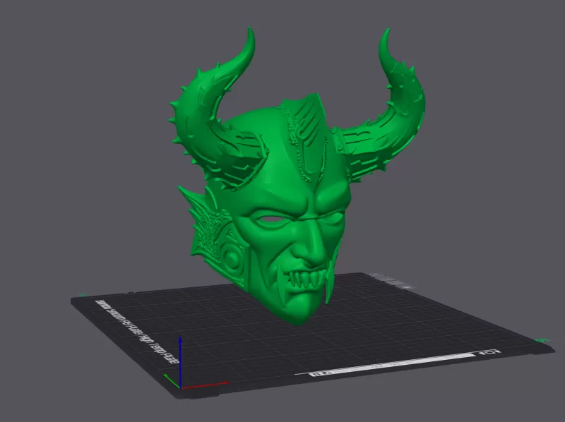 Dark Demon Horned Mask - Model preview 5