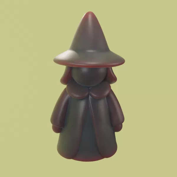 Chibi Witch 3D Printed Mold (STL) - Model preview 2