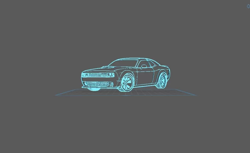 Dodge - Challenger SRT Hellcat Wall Art - Model preview 1