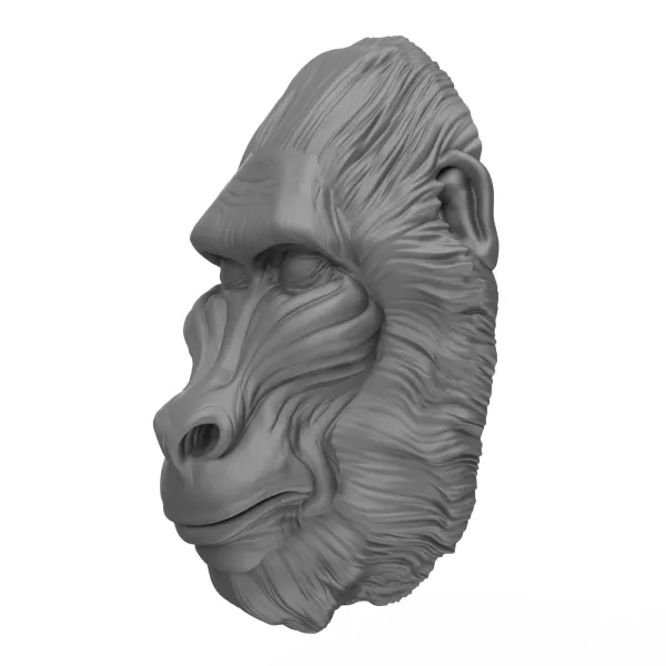3D Printable Mandrill Face - Model preview 2